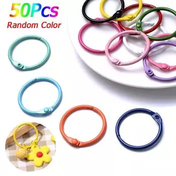 50 шт. 25 мм круглая застежка-лобстер, пружинный замок для ворот, соединительный ключ, застежки, открытые кольца, брелок «сделай сам», изготовление выводов 50Pcs