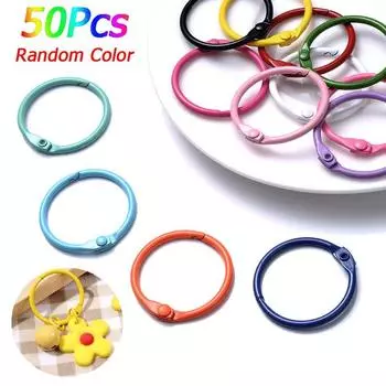 50 шт. 25 мм круглая застежка-лобстер, пружинный замок для ворот, соединительный ключ, застежки, открытые кольца, брелок «сделай сам», изготовление выводов 50Pcs