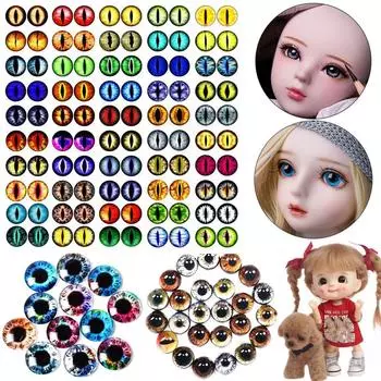 50 шт./25 пар 8/10 мм Time Gem аксессуары кукольные глазные яблоки стеклянные кукольные глаза DIY поделки глаза животных 8mm-3