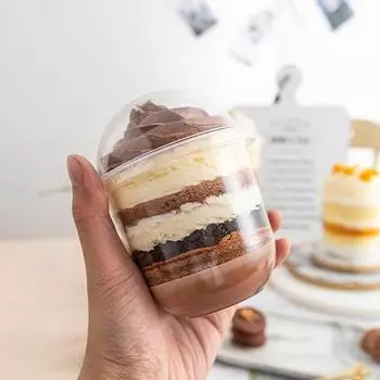 50 шт. 360 мл одноразовые чашки для мусса с крышкой, желейные десертные чашки для йогуртового торта