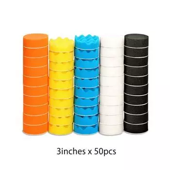 50 шт. 3 дюйма/75 мм губка для полировки автомобиля пенопластовые диски чистка автомобиля полировка воск инструмент для ремонта царапин на кузове автомобиля CHINA