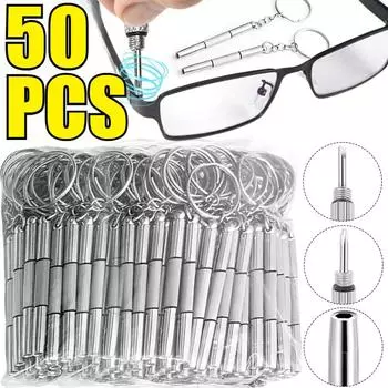 50 шт. 3 в 1 стальные многофункциональные отвертки для очков, шлицевые и крестовые отвертки для очков, портативные инструменты для ремонта часов и телефонов 5PCS