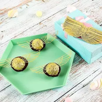 50 шт., 3D-крылья, вставки в карты, полые крылья, топперы для кексов