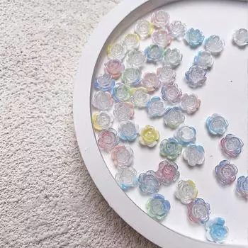 50 шт. 3D Микс размеров Красивые Распускающиеся Розы Цветы Смола Клей Нейл-арт Украшения Маникюр Кавайные Шармы