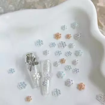 50 шт. 3D рождественские снежинки блестки для ногтей смешанный дизайн ажурные снежинки 3D рождественские снежинки декор 1