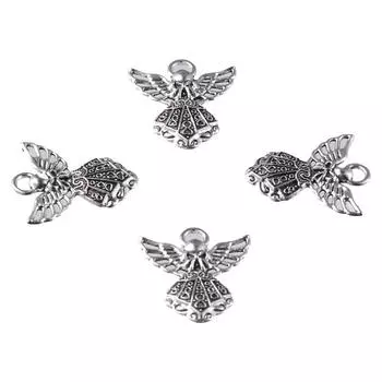 50 шт. 50 шт. антикварные серебряные подвески-ангелы антикварные серебряные подвески-ангелы ювелирная фурнитура