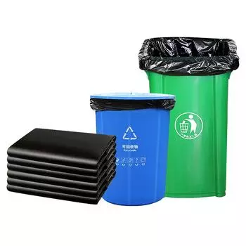 50 шт. 50x60 см черный мусорный мешок большой утолщенный одноразовый мусорный мешок коммерческий плоский верх мусор