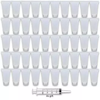 50 шт., 5/10/15 мл, матовая мягкая трубка с винтовой крышкой, пустая бутылка для лосьона, многоразовый контейнер для косметического крема со шприцем