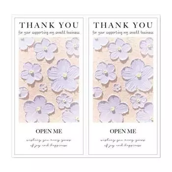 50 шт. 5*10 см Наклейки «Открой меня» Многоцветные 3D Цветочные Этикетки для запечатывания Креативные Наклейки «Спасибо» Мероприятие 2