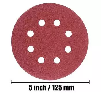 50 шт. 5-дюймовые шлифовальные диски с 8 отверстиями и липучкой, наждачная бумага зернистостью 60 120 180 240 400 для орбитальной шлифовальной машины