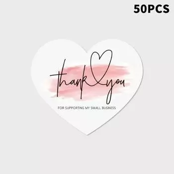 50 шт. 5 стилей розовые бирки «Спасибо» в форме сердца, наклейки для подарочной упаковки, для вечеринки