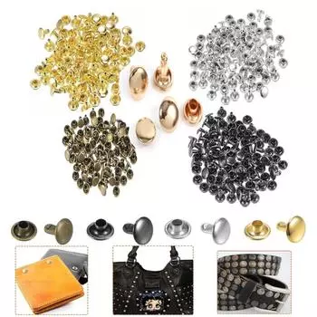 50 шт. 6-12 мм круглые заклепки с двойной крышкой, кожаные ремесленные заклепки, инструменты для ремонта, наборы «сделай сам» 6x8mm