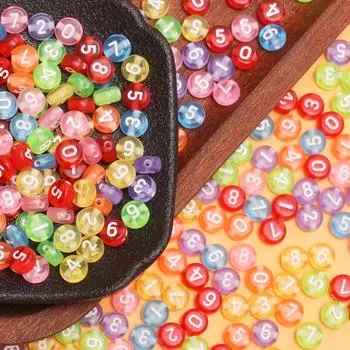 50 шт., 6,5 мм, акриловые цифровые бусины, сделай сам, цепочка для мобильного телефона, ожерелье, браслет, модный материал из бисера Style 1