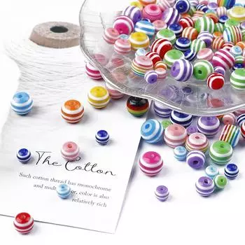 50 шт. 6/8/10 мм в полоску, полимерная глина, свободные бусины для изготовления ювелирных изделий, браслет, ожерелье, подвеска, украшение approx 50pcs 6mm