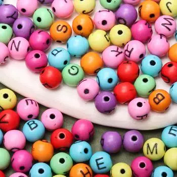 50 шт. 7,5 мм акриловые буквы круглые свободные бусины-разделители для изготовления ювелирных изделий DIY браслет ручной работы подарки ювелирные аксессуары
