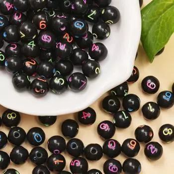 50 шт 7,5 мм акриловые круглые цифровые цифры цветные бусины для изготовления ювелирных изделий своими руками материалы для бисероплетения