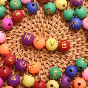 50 шт. 7,5 мм круглые буквы алфавита свободные акриловые бусины для изготовления ювелирных изделий своими руками браслет подарки
