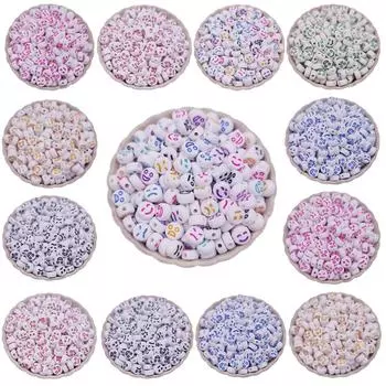 50 шт. 7 мм бусины шарм ювелирные изделия изготовление разноцветных лицевых форм для изготовления ювелирных изделий розовый