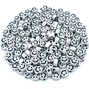 50 шт. 7 мм модные креативные круглые плоские бусины с улыбкой для сережек, ожерелий, изготовления разноцветных ювелирных изделий своими руками, аксессуары