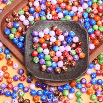 50 шт. 8 мм акриловые цветные маленькие круглые свободные бусины для изготовления ожерелья, браслета, модные аксессуары для рукоделия оранжевый