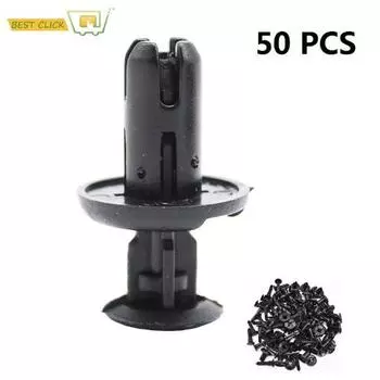 50 шт. 8 мм авто бампер крепеж для Toyota Nissan Honda пластиковый заклепочный фиксатор толкатель крышка двигателя крыло автомобиль дверь обшивка панель клипсы чёрный