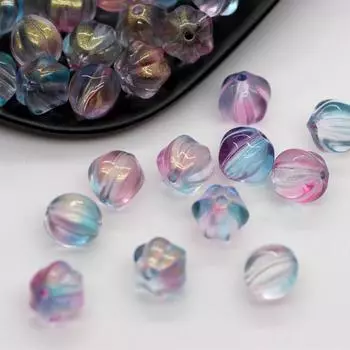 50 шт. 8 мм градиентные цветные стеклянные бусины из тыквы для ожерелья, браслета, изготовления ювелирных изделий, подвески из материала ручной работы 1