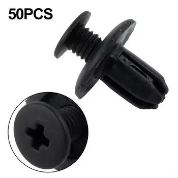 50 шт. 8 мм отверстие пластиковые заклепки фиксирующие зажимы нажимные черные подходят для многих автомобилей