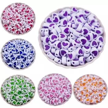 50 шт. 8 мм прозрачные бусины в форме сердца ярких цветов, свободные бусины «сделай сам», для изготовления ювелирных изделий, ожерелья, браслета разноцветный