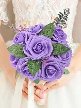 50 шт. 8 см искусственные розы искусственные розы искусственные пенопластовые розы со стеблями свадебные букеты своими руками украшения для детского душа цветочная композиция вечеринка слоновая кость