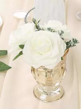 50 шт. 8 см искусственные розы искусственные розы из пенопласта искусственные розы со стеблями свадебные букеты украшения для детского душа цветочные композиции своими руками вечеринка слоновая кость