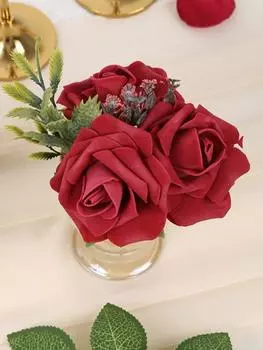 50 шт. 8 см розы из искусственной пены искусственные розы искусственные розы со стеблями свадебные букеты своими руками украшения для детского душа цветочная композиция вечерние слоновая кость