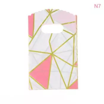 50 шт. 9*15 см подарочные пластиковые пакеты для ювелирных изделий серьги волосы карты бутик шоппинг конфеты подарочная упаковка сумка с ручками N7