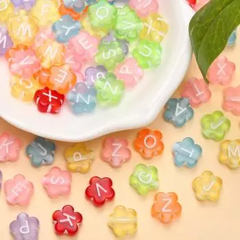 50 шт. 9 мм цветочные модные акриловые разноцветные бусины с буквами для изготовления ювелирных изделий своими руками брелок браслет ожерелье ручной работы бисерные аксессуары