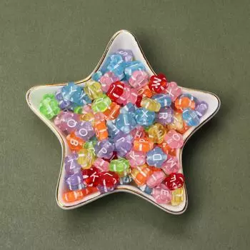 50 шт. 9 мм, разноцветные буквы AZ, акриловые цветочные бусины, свободные бусины для изготовления ювелирных изделий, ожерелье, аксессуары, брелок «сделай сам»