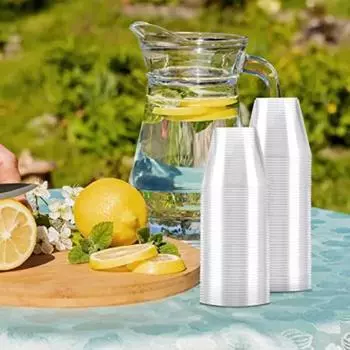 50 шт. 9 унций одноразовые пластиковые стаканчики прозрачные стаканчики коктейльные пластиковые стаканы питьевые кружки вечерние свадебные стаканы тосты десертные стаканчики 270ml чистый