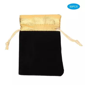 50 шт. 9 x 12 см бархатный мешочек мягкий затягивающийся мешочек для очков ювелирных изделий подарки черный