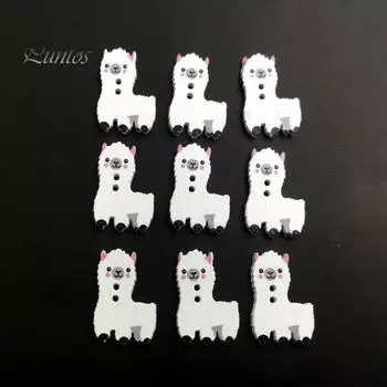 50 шт., экологически чистые пуговицы в форме альпаки «сделай сам», декоративные швейные пуговицы для одежды Alpaca