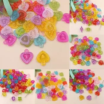 50 шт. акриловые разноцветные яркие цвета цветок/сердце/ракушка свободные бусины кулон с отверстием для изготовления ювелирных изделий DIY ручная работа из бисера Shell/50pcs