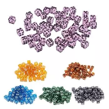 50 шт. акриловые шестигранные игральные кости 12 мм D6 квадратные полупрозрачные игровые кости для ролевых игр для D & RPG Party Game CHINA