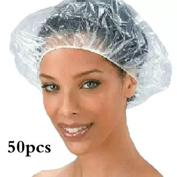 50 шт. эластичная водонепроницаемая шапочка для душа для взрослых, одноразовая шапочка для спа-салона, домашняя шапочка для волос 50pcs