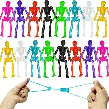 50 шт. эластичные липкие игрушки-скелеты разных цветов эластичные мягкие игрушки-черепышки для детей на вечеринку в честь счастливого Хэллоуина небольшой подарок
