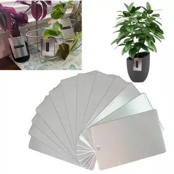 50 шт., алюминиевые бирки для деревьев, металлические этикетки для растений, нержавеющие, антиокислительные, водонепроницаемые, широко используемые уличные маркеры для растений, садовые аксессуары серебряный