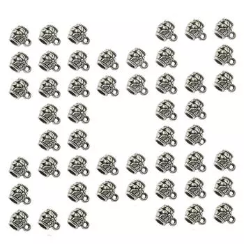 50 шт. античное серебро, подвеска-подвеска для цветов, бусины-проставки, трубка с петлей