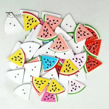 50 шт арбузный треугольник 2 отверстия деревянные пуговицы DIY аксессуары для скрапбукинга
