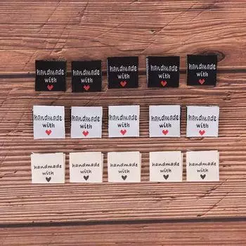 50 шт., этикетки ручной работы, бирки, изготовление ткани, швейные поделки для декора одежды, сделай сам бежевый