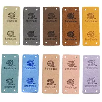 50 шт. этикеток из искусственной кожи, этикетки ручной работы, складные этикетки ручной работы с отверстиями, тисненые этикетки, украшения для вязания, джинсов, сумок, обуви