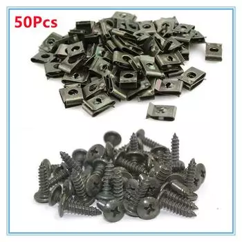 50 шт. автомобиль мотоцикл скутер квадроцикл мопед электровелосипед пластиковый чехол металлический фиксатор U-образные зажимы Army Green