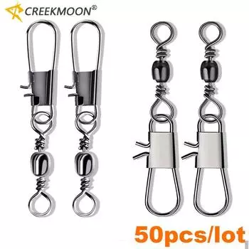 50 шт. аксессуары для рыбалки на щуку, разъем для рыбалки из нержавеющей стали с подшипником, вращающиеся поворотные защелки, инструменты для быстрой смены штифтов Size 8