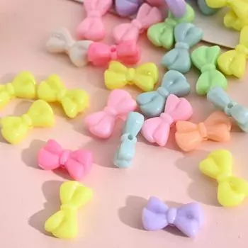 50 шт бантик DIY свободные бусины ярких цветов акриловые детские игрушки из бисера ожерелье ручной работы браслет бусины с бантом для изготовления ювелирных изделий разноцветный