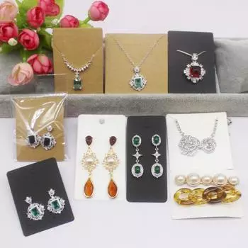 50 шт. белая/крафт-бумага, серия разных размеров открыток, сережек, ожерелий, открыток для украшений 50card